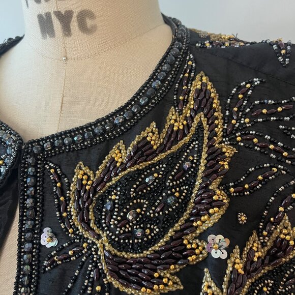 Embellished Black and Gold Vest - Picture 4 of 11